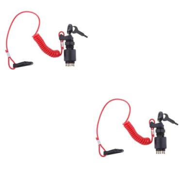 Imagem de 1 Set Boat Ignition Key Kit Assembly with Lanyard Durable Quick Install Replacement for Boat Accessories
