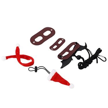 Imagem de ZJchao Conjunto de Arnês de Trela de Lagarto Com Lenço de Chapéu de Papai Noel, Fantasia Ajustável de Dragão Barbudo Macio Com 3 Mangas de Couro, para Répteis, Aniversário de Natal,