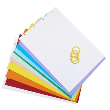 Imagem de UGPLM Papel cartão branco para desenho, pintura, projetos artísticos, presente para crianças, álbum de artesanato feito à mão, papel para esboços, Colorido com 3 Anéis