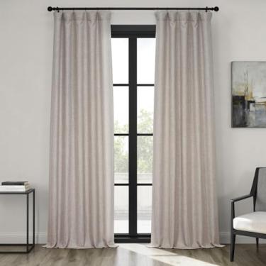 Imagem de HPD Half Price Drapes - Cortinas de linho sintético para sala de estar (1 painel) - 127 cm L x 276 cm C - Cortinas texturizadas para quarto 267 cm de comprimento - Cortinas para decoração de casa