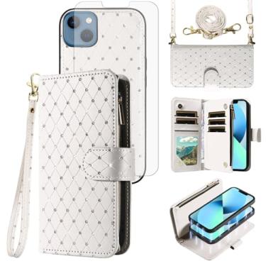 Imagem de Asuwish Capa carteira compatível com iPhone 13 Mini 5,4 polegadas com zíper protetor de tela celular alça transversal flip porta-cartões capa de telefone para iPhone13mini i-Phone 13minicase i