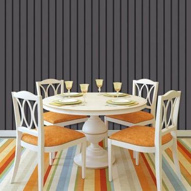 Imagem de Papel De Parede Efeito Ripas Cinza Escuro Lavável Adesivo - LRP