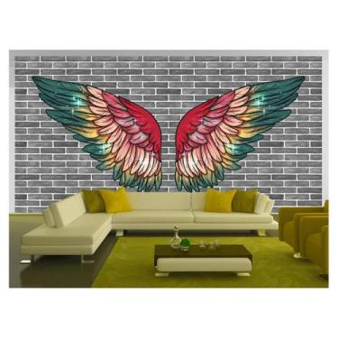 Imagem de Papel De Parede 3D Arte Asas Selfie Insta Cores 3,5M Tra446 - Você Dec