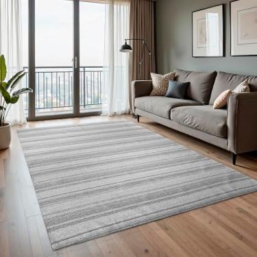 Imagem de Tapete Sala Quarto Rustico 1,35m x 2,00m Antiderrapante Decorativo (Cinza)