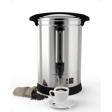 Imagem de Urna de café com 100 xícaras, dispensador de bebidas quentes de aço inoxidável de grande capacidade 14L/3,8 Gal, extração rápida de fermentação rápida, torneira de controle automático de temperatura