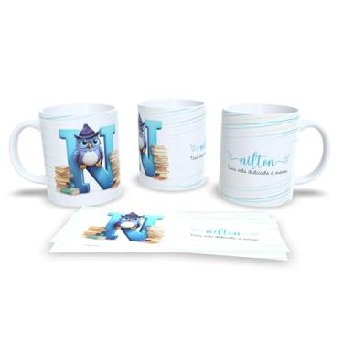 Imagem de Caneca Personalizada Professor com Coruja, Cerâmica Branca, Design Educacional, Uma Vida Dedicada a Ensinar (n)