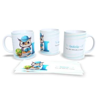 Imagem de Caneca Personalizada Professor com Coruja, Cerâmica Branca, Design Educacional, Uma Vida Dedicada a Ensinar (i)