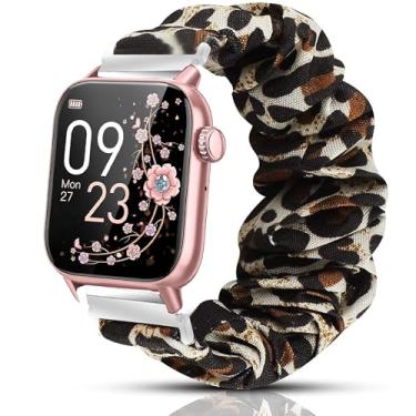 Imagem de Lamshaw Pulseira de relógio inteligente AKUMAKA G39, T90, 209DK, tecido elástico elástico de 22 mm, pulseiras de substituição fofas, leopardo