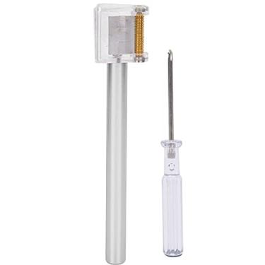 Imagem de Caneta de óleo multifuncional com borda de couro, aplicador de rolo de tinta, ferramenta de artesanato em couro DIY para bolsas, cintos, sapatos, luvas, ouro, prata, vermelho, (Prata)