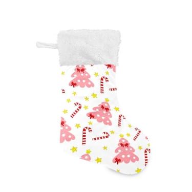 Imagem de GakkiGii Meia de Natal grande para árvore de Natal, decoração de Natal suspensa para parede de árvore de lareira, 45 x 31 cm