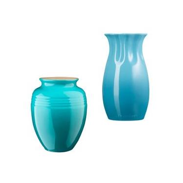 Imagem de KIT LE CREUSET VASO FLOWER E VASO CLÁSSICO 15CM AZUL CARIBE