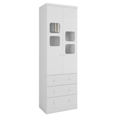 Imagem de Guarda Roupa Infantil Uli New 2 Portas E 3 Gavetas Branco Brilho - Móveis Peroba
