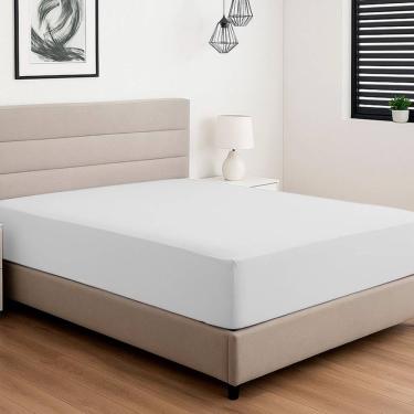 Imagem de Lençol De Elástico Queen Malha Liso Vivaldi 100% Algodão Perola