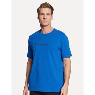 Imagem de Camiseta Ellus Masculina Cotton Fine Originals Green Logo Azul Royal-Masculino
