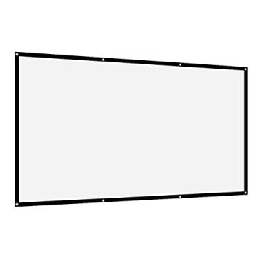 Imagem de Zyyini Tela de Projeção 16:9 Espessa e Sem Vincos para Cinema Ao Ar Livre, Portátil e Fácil de Transportar, Tecido de Poliéster Premium (#16)