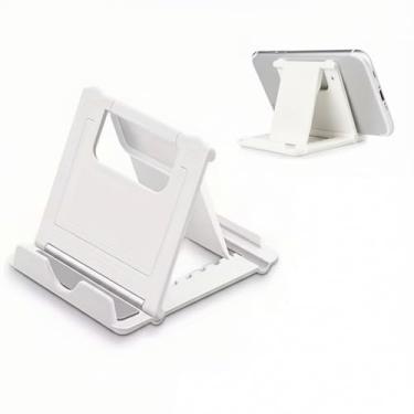 Imagem de Suporte de telefone dobrável em vários ângulos, suporte de telefone portátil para mesa e avião, suporte universal de telefone de mesa para todos os smartphones e tablets (branco)