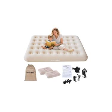 Imagem de Colchão Inflável Casal, PVC Resistente, Azul Marinho, Superfície Aveludada, 191cm x 137cm x 22cm, para Visitas, Acampamentos, Uso Doméstico