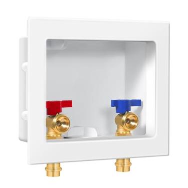 Imagem de SECKWHALE Caixa de saída para máquina de lavar com dreno central, prensa de 1/2 polegada x MHT, caixa embutida para torneira de lavadora, caixa de saída de válvula de lavadora de roupas