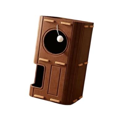 Imagem de Baoblaze Casinha para Gatos, Arranhador, Abrigo, Condomínio para Gatos Domésticos, Árvore para Gatos a Arranhões com Brinquedo de Bola Pendurado, 2 Níveis