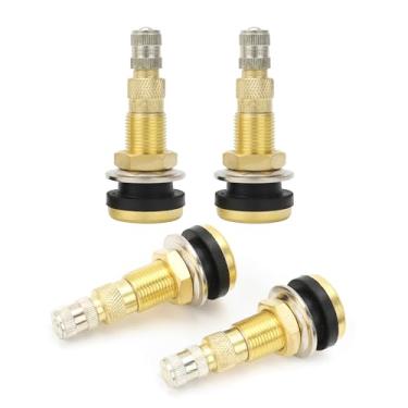 Imagem de TR618A Hastes de válvula de trator líquido de ar sem câmara de fixação resistente - pacote com 4 para pneus sem câmara, rodas industriais, agrícolas, tratores e niveladores