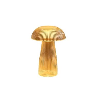 Imagem de Luminária Cogumelo LED Transparente 15cm Abajur Decoração Moderna Minimalista(1)