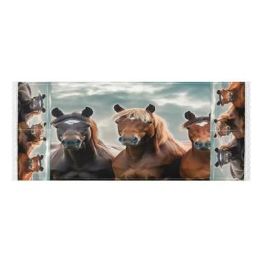 Imagem de Wassud Capas de lavadora e secadora de cavalos de espera, protetor de lavadora com sacos de armazenamento, capa de geladeira à prova de poeira com bolsos para lavanderia doméstica, cozinha, 120 x 55