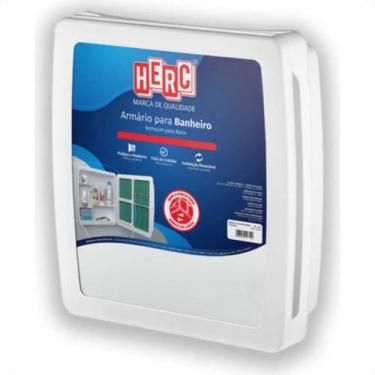 Imagem de Armario para banheiro branco com espelho - herc