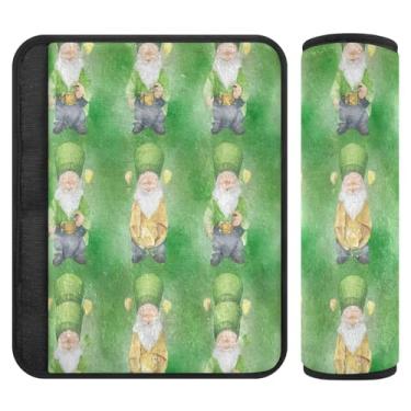 Imagem de Burbuja Capa para cinto de segurança de carro St. Patrick Gnomo, macio, confortável, protetor de cinto de segurança de carro para alça de ombro de assento de carro, 1 par pequeno