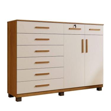 Imagem de Cômoda New Triunfo 8 Gavetas 2 Portas Benetil Cinamomo-off White