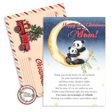 Imagem de BlinkWishes Cartão de Natal para Primeira Mãe, Cartões de Feliz Natal com Envelope e Selo, Presente de Natal para Nova Mãe, Mãe da Filha, Filho, Filhos, Marido