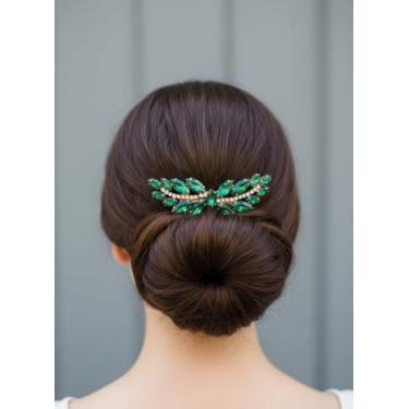 Imagem de Pente lateral de cabelo verde esmeralda