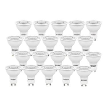 Imagem de 20 Lâmpada De Led Dicróica Mr16 Tdl 50 7w Gu10 Taschibra 2700k