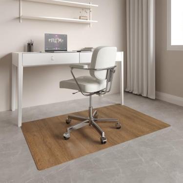 Imagem de Tapete resistente atualizado de 76 cm x 122 cm para cadeira de escritório em pisos de madeira, tapetes de cadeira de PVC antiderrapantes para pisos de madeira, tapete de cadeiras de mesa resistente a
