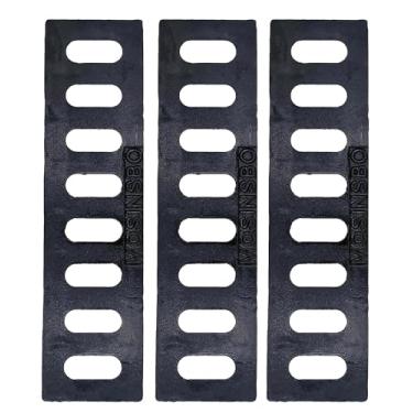 Imagem de MOSINSBO Grelha De Drenagem De Ferro Fundido, Tampa De Drenagem Externa 17X4, 3 Peças De Grelha De Esgoto Classe B, Grelha De Canal Durável E Resistente, Grelha De Drenagem Retangular Preta Para En