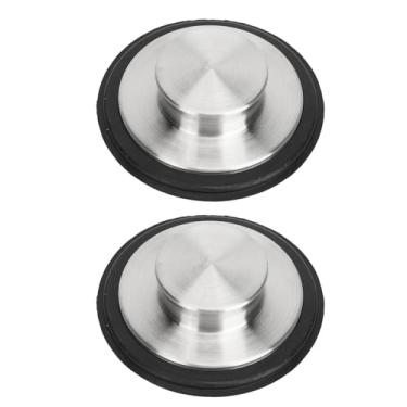 Imagem de CUOFYUNL 2pcs 8 CM Tampões para pia evitam alimentos Tampa de ralo de pia de aço inoxidável para salão de beleza e cozinha