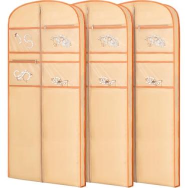 Imagem de Bolsa de roupa de 165 cm para viagem para pendurar roupas de armazenamento capa de terno com zíper e armazenamento de acessórios para casacos, vestidos, ternos