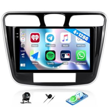 Imagem de [4 + 128 G] Rádio estéreo para carro Android 15 para Chrysler 200 200C 2011-2014 com carro sem fio e Android Auto, rádio de carro de 22 polegadas com espelho Link Bluetooth FM/RDS WiFi GPS EQ DSP SWC