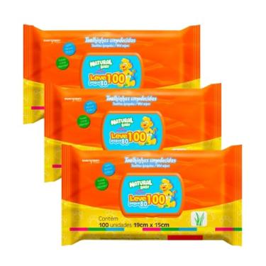Imagem de Kit C/ 3 Lenços Umedecidos Natural Baby 100un Cada Evergreen