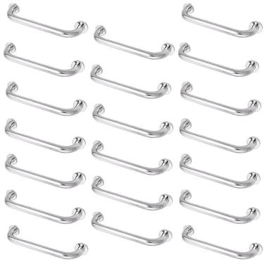 Imagem de Barra Alça Apoio Inox 30 Cm Kit 20 Uni Acessibilidade Idoso Gestante Criança Suporte Anti Queda