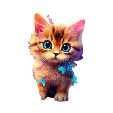 Imagem de Momoart gato pintura diamante animal colorido diamante mosaico imagem 