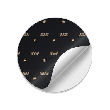 Imagem de Ladrilho Decorativo de Cerâmica Ouro Padrão Aquário com Estrelas Fundo Preto