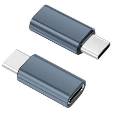 Imagem de Pacote com 2 adaptadores L para USB C para iPhone 15/16/17/17 Pro Max/Plus, Samsung S25, suporta carregamento e transferência de dados, cabo conector de carregador tipo C, adaptador fêmea L para USB C