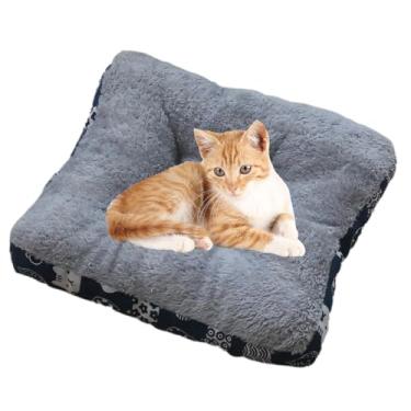 Imagem de Camas de gato para gatos de interior, Almofada de dormir de inverno macia para animais de estimação com fundo antiderrapante, Cama de pelúcia de pelúcia para canil de cachorro para gatos de interior o