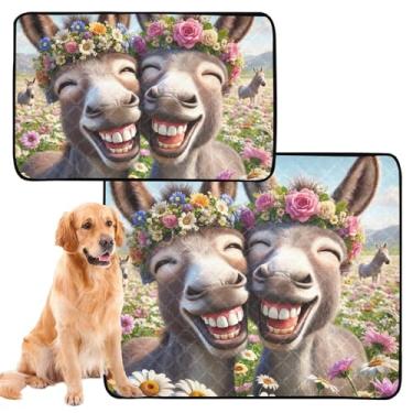 Imagem de TSENQUE Almofadas de xixi laváveis para cães à prova d'água tapete de cercadinho fofo burro rindo animais de estimação reutilizável almofada de xixi absorventes almofadas de treinamento de cães