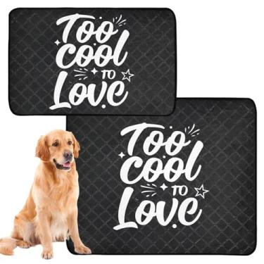 Imagem de Almofada minimalista moderna preta reutilizável para animais de estimação, gatos, almofadas laváveis para xixi, à prova d'água, tapete de gaiola de cachorro fofo para cães, médio + grande, conjunto de