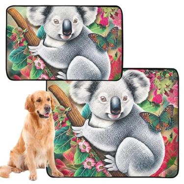 Imagem de Almofadas laváveis para xixi para animais de estimação, impermeável, antiderrapante, urso coala, fofo, colorido, reutilizável, almofada de xixi, absorventes para cães, pequeno x pacote com 3