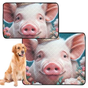 Imagem de Cute Pig Pink Vivid Cats Almofada reutilizável para animais de estimação tapetes de xixi para cães tapete impermeável para caixa de cachorro à prova de vazamento almofadas de penico para cães, médio +