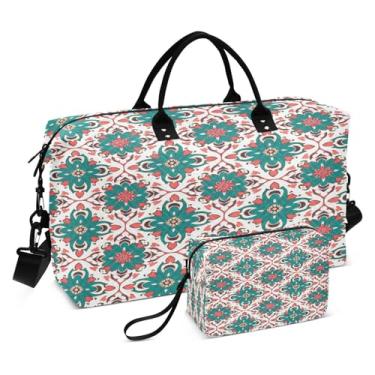 Imagem de CEBUGI Bolsa esportiva acolchoada com estampa floral para mulheres, bolsa grande de viagem de fim de semana, bolsas hospitalares para trabalho de parto e parto