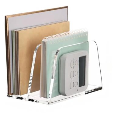 Imagem de MAVIS LAVEN Organizador de Arquivo de Acrílico, Organizador de Mesa Transparente para Documentos, Livros, Correspondência Com Design de Abertura Vertical 9x15x9cm