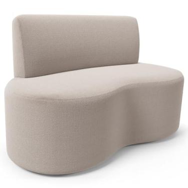 Imagem de Sofá 2 Lugares Orgânico Para Sala de Estar Living Larissa L02 Bouclê Creme - Lyam Decor